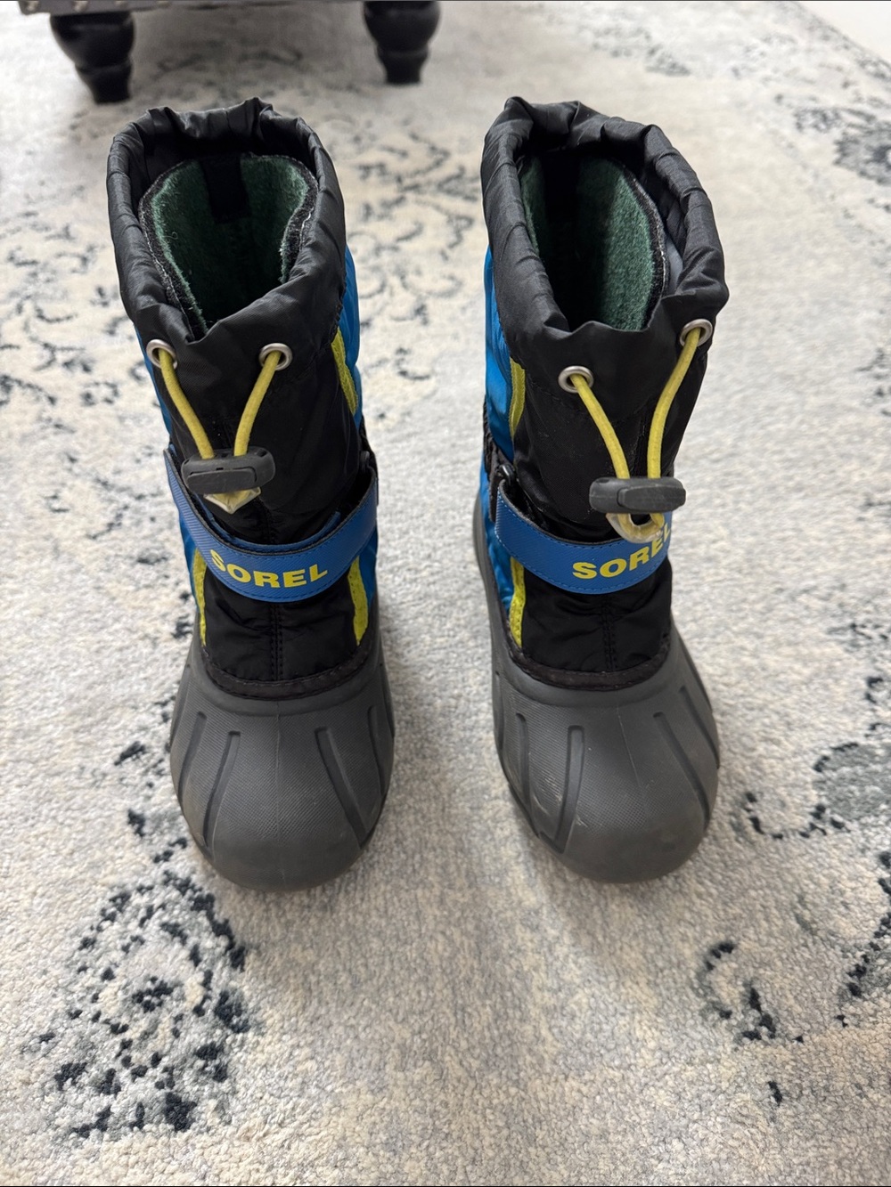 Sorel Kids Black, Blue & Yellow Waterproof Snow Boots